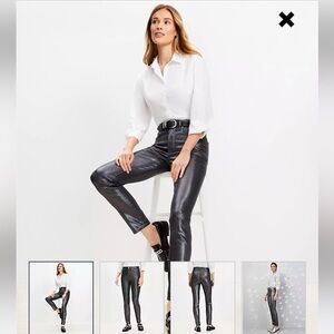 Loft Metallic Pewter Coated High Rise Skinny Jeans - NWT - Size 27/4